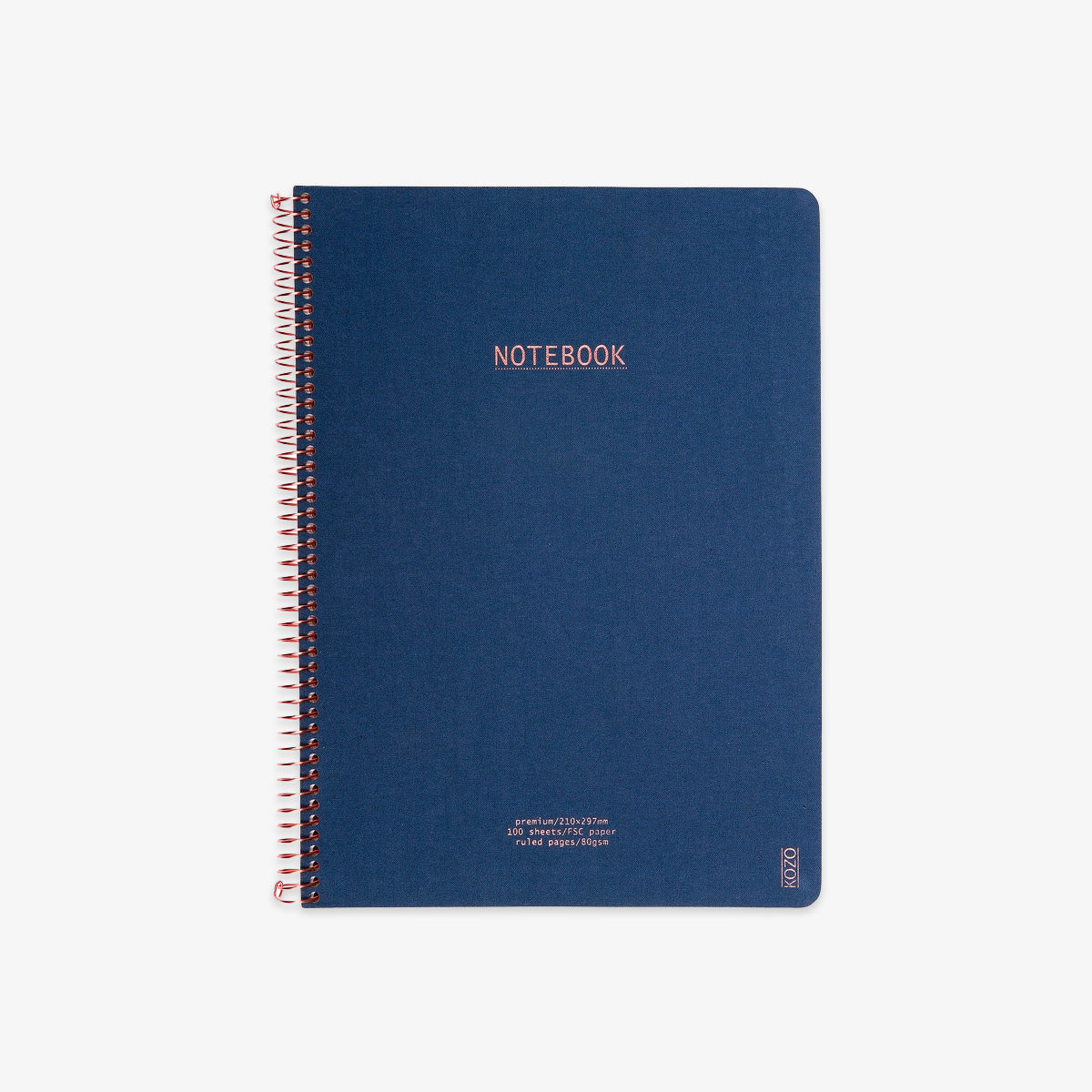 KOZO SPIRAL-BOUND NOTEBOOK A4 // NAVY