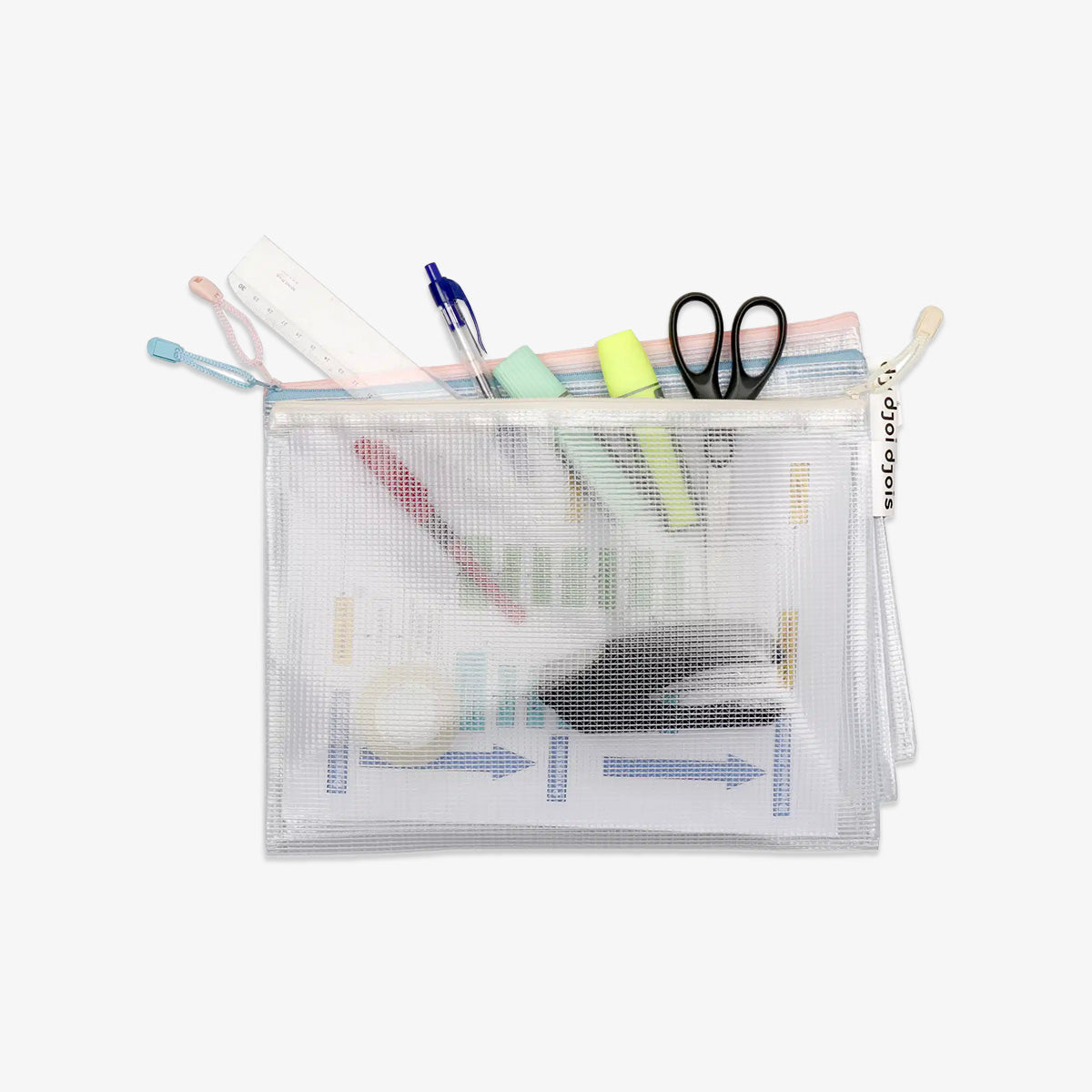 MESH ZIPPER BAG A4 // PASTEL PINK