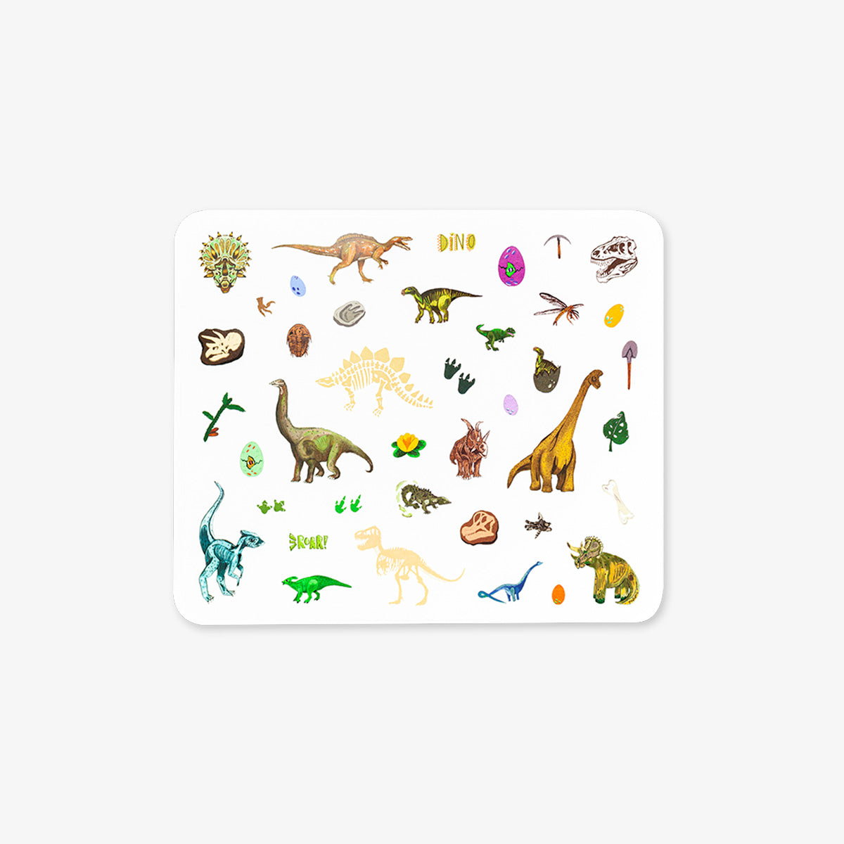 Collection of colorful dinosaur illustrations stickers