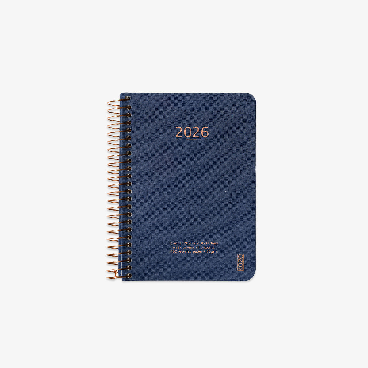 KOZO SPIRALBUNDEN KALENDER 2026 A6 // NAVY