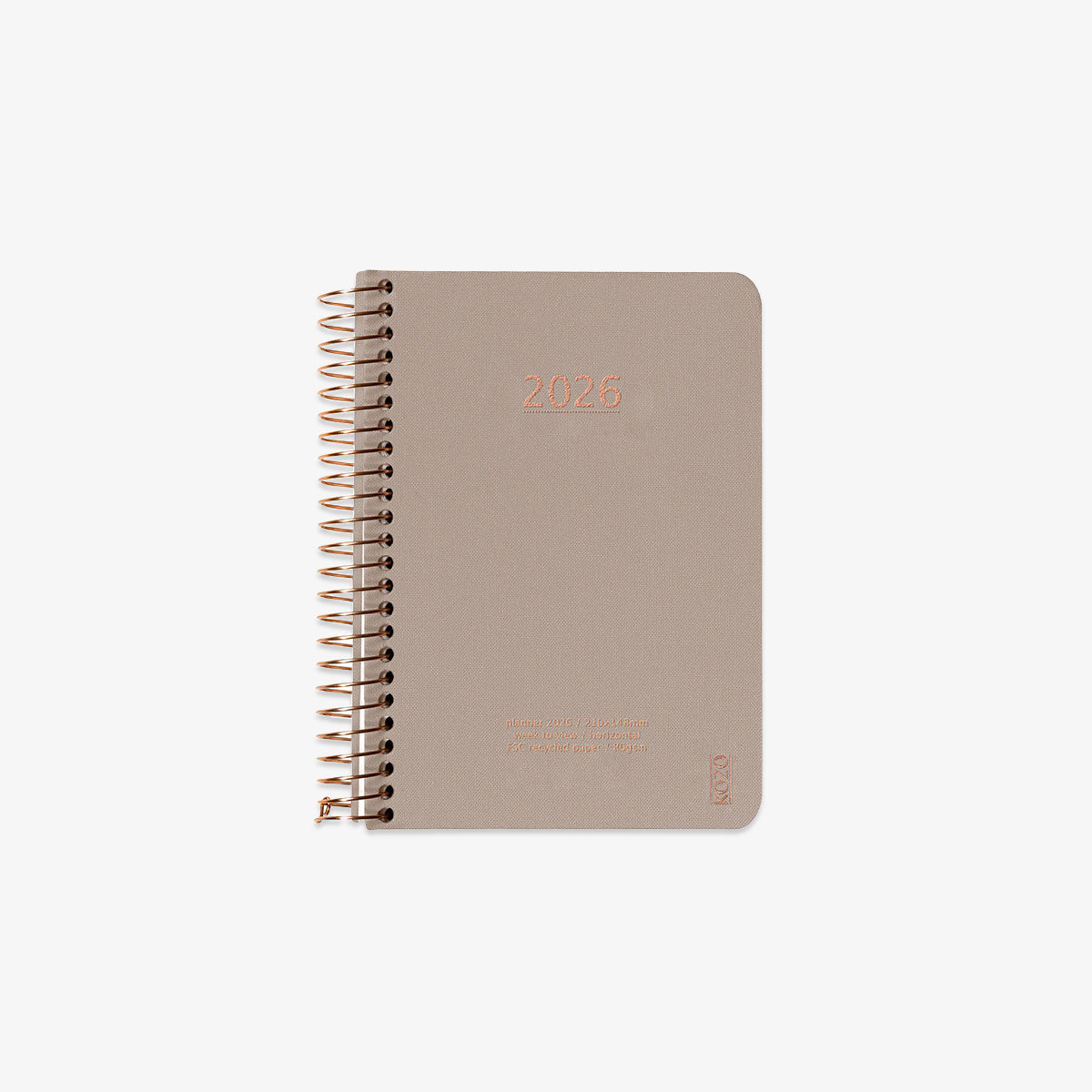 KOZO SPIRALBUNDEN KALENDER 2026 A6 // SAND