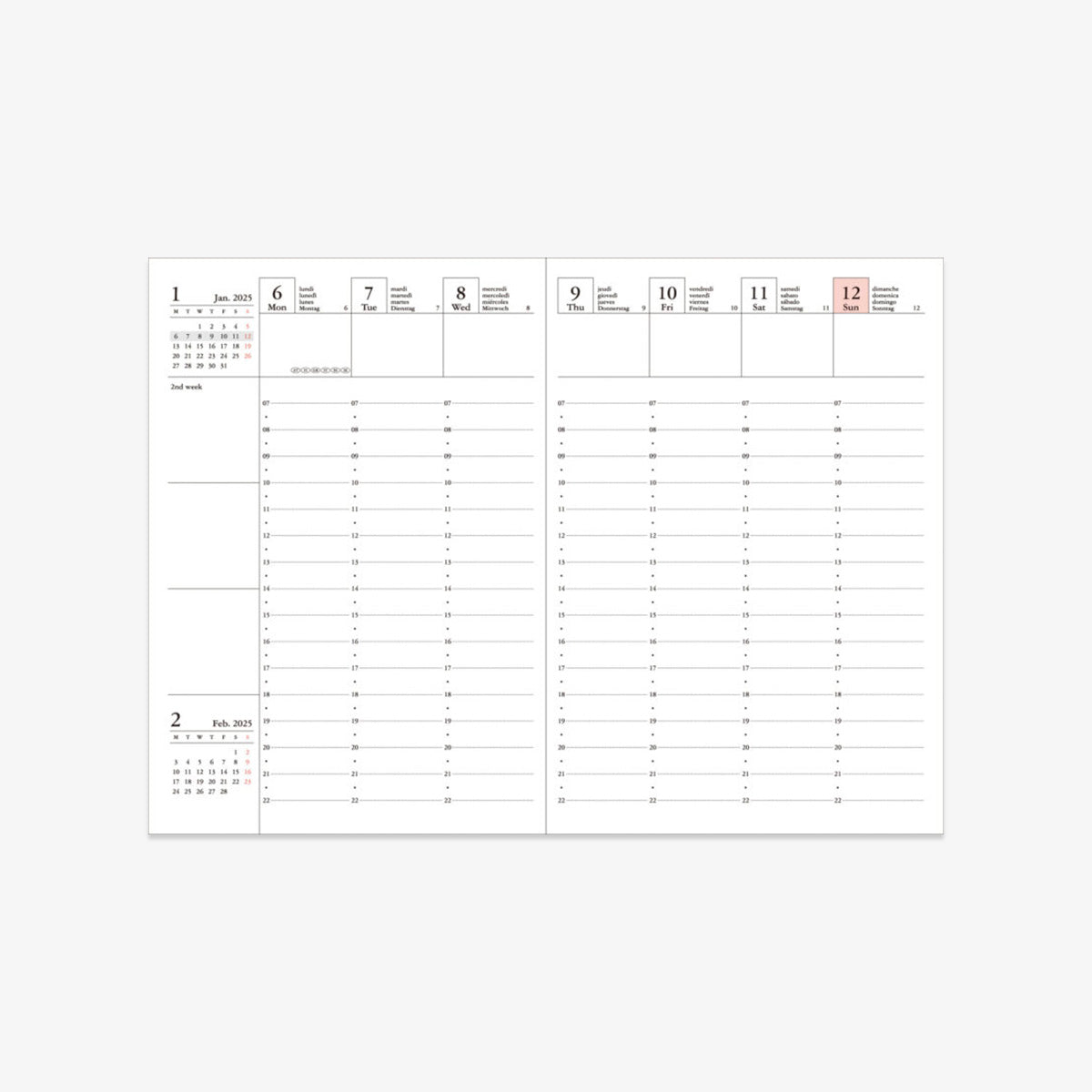 KALENDER SEP 2025 - DEC 2026 A6 // GRØN BJERGKÆDE