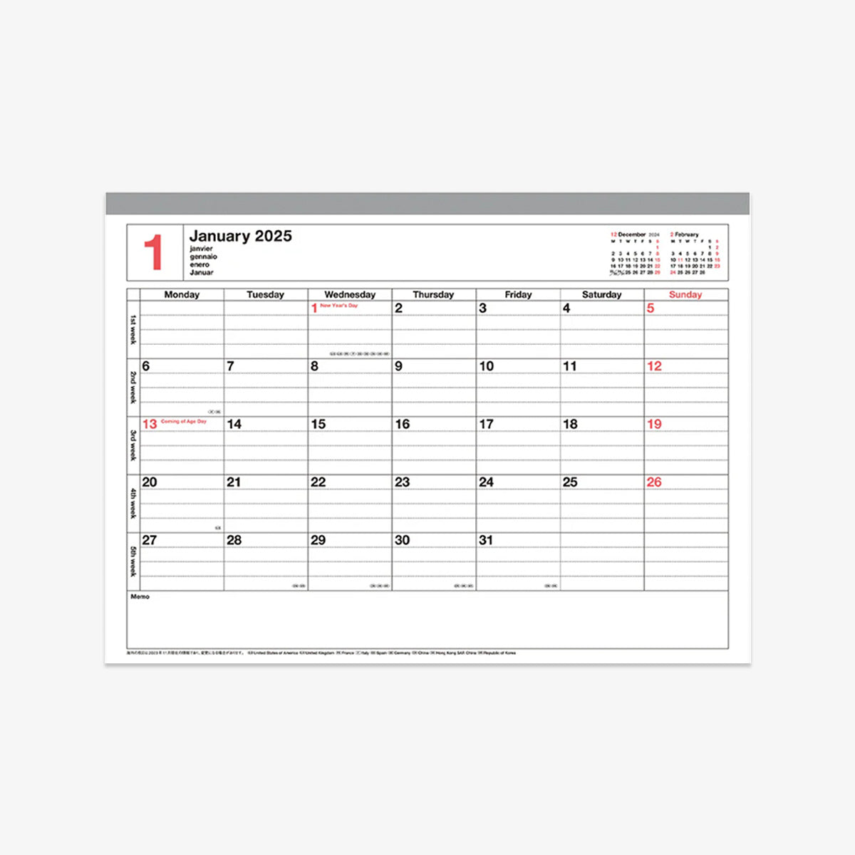 NOTEBOOK CALENDAR 2026 S // IVORY