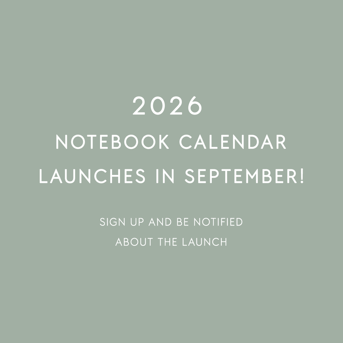 NOTEBOOK CALENDAR 2026 // ENGLISH