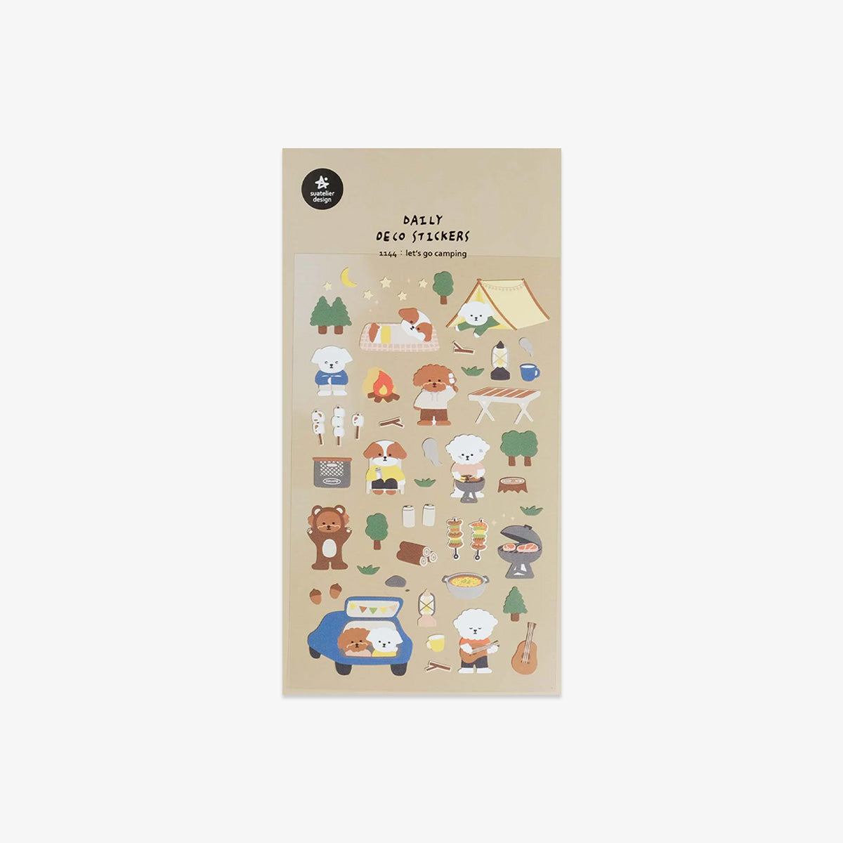 camping themed stickers with cute animals