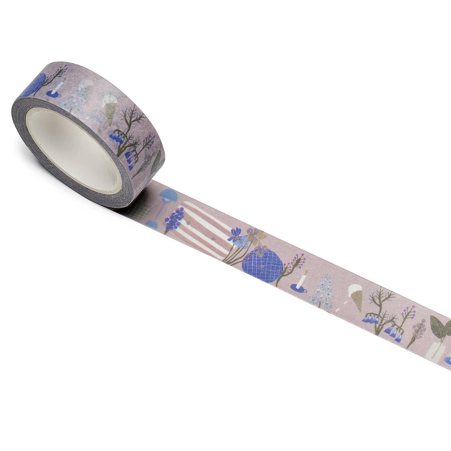 Decorative tape with nature and flower themed design on a white background