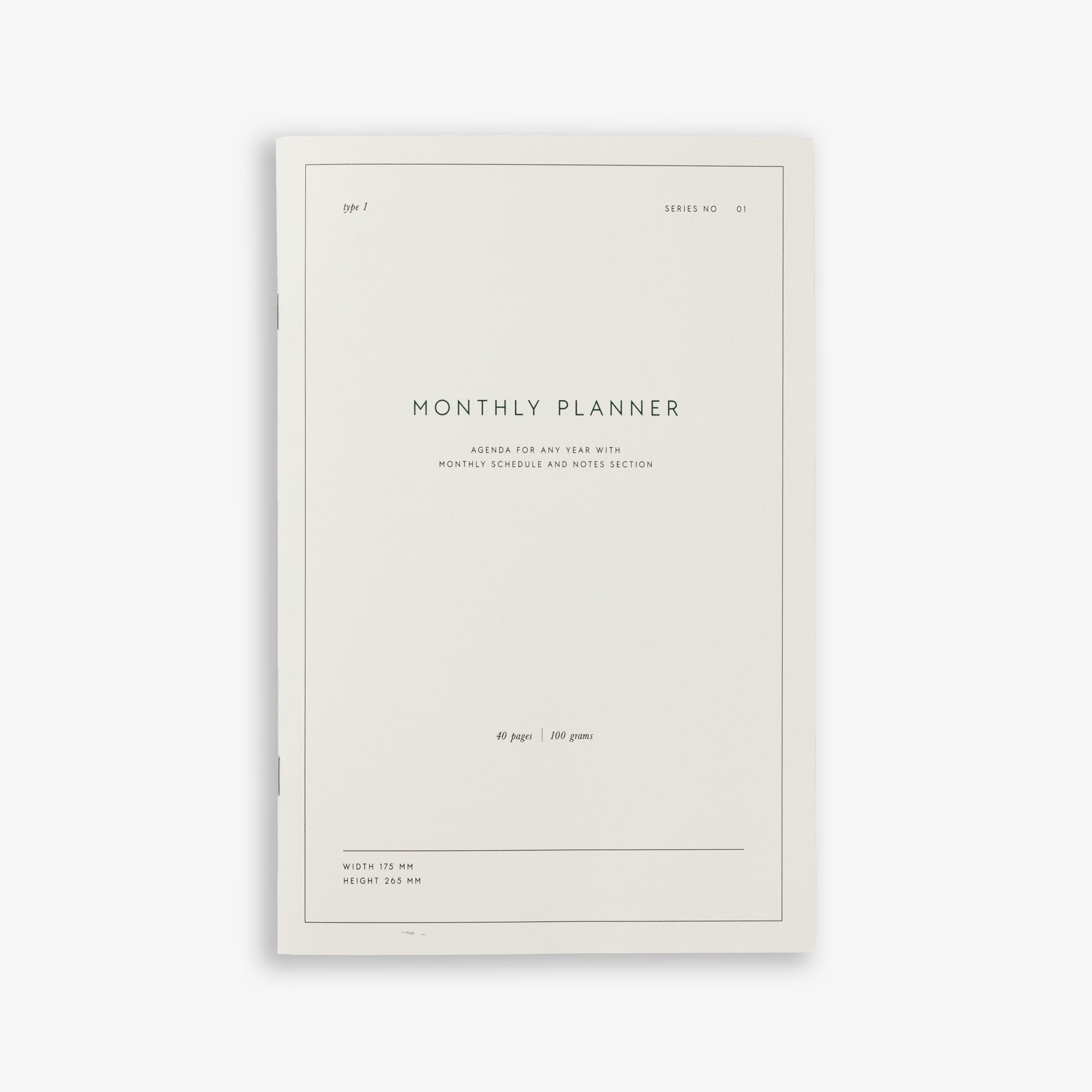 MÅNEDSPLANNER NOTESHÆFTE