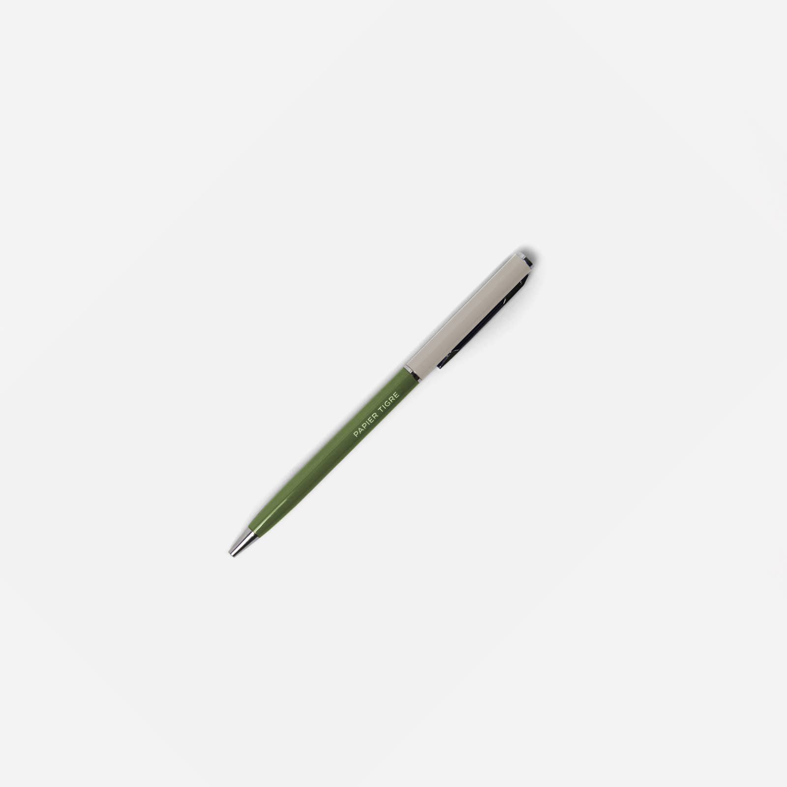 PAPIER TIGRE METAL BALLPOINT PEN // OLIVE & GREY