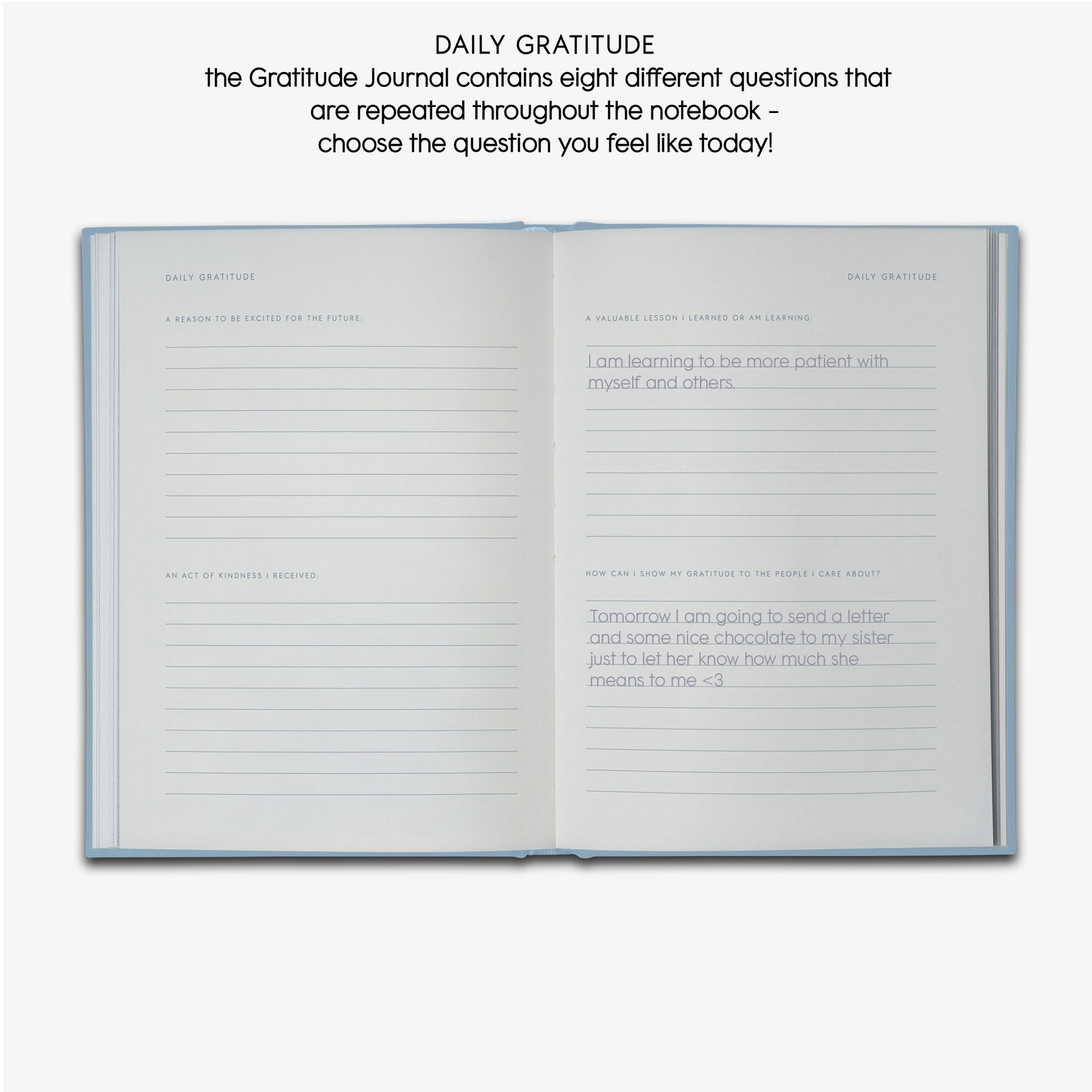 GRATITUDE JOURNAL // TAKNEMMELIGHEDSDAGBOG (ENGELSK)