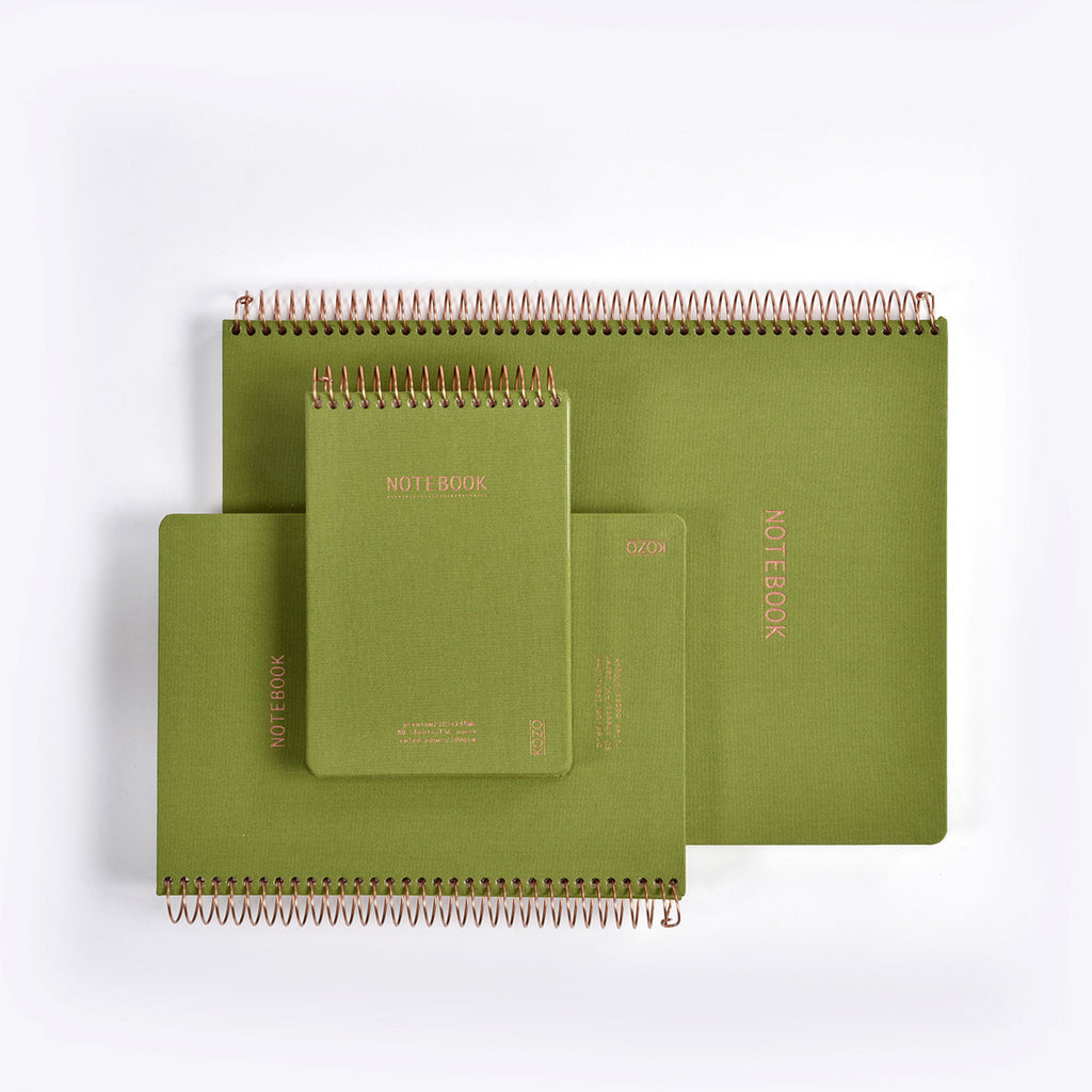 KOZO SPIRAL-BOUND NOTEBOOK A5 // OLIVE