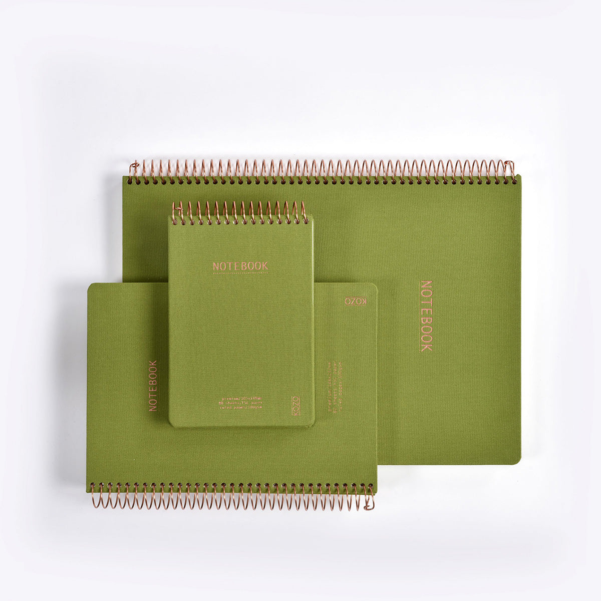 KOZO SPIRAL-BOUND NOTEBOOK A5 // OLIVE