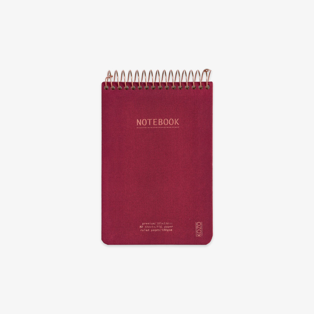 KOZO SPIRAL-BOUND NOTEBOOK A6 // BERRY
