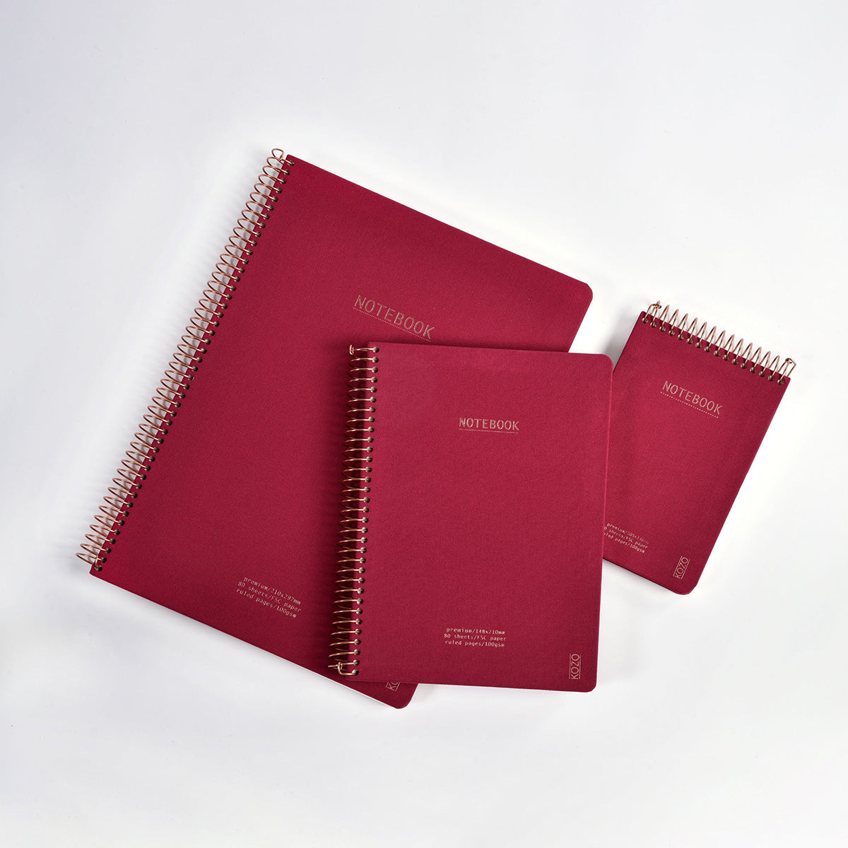 KOZO SPIRAL-BOUND NOTEBOOK A6 // BERRY