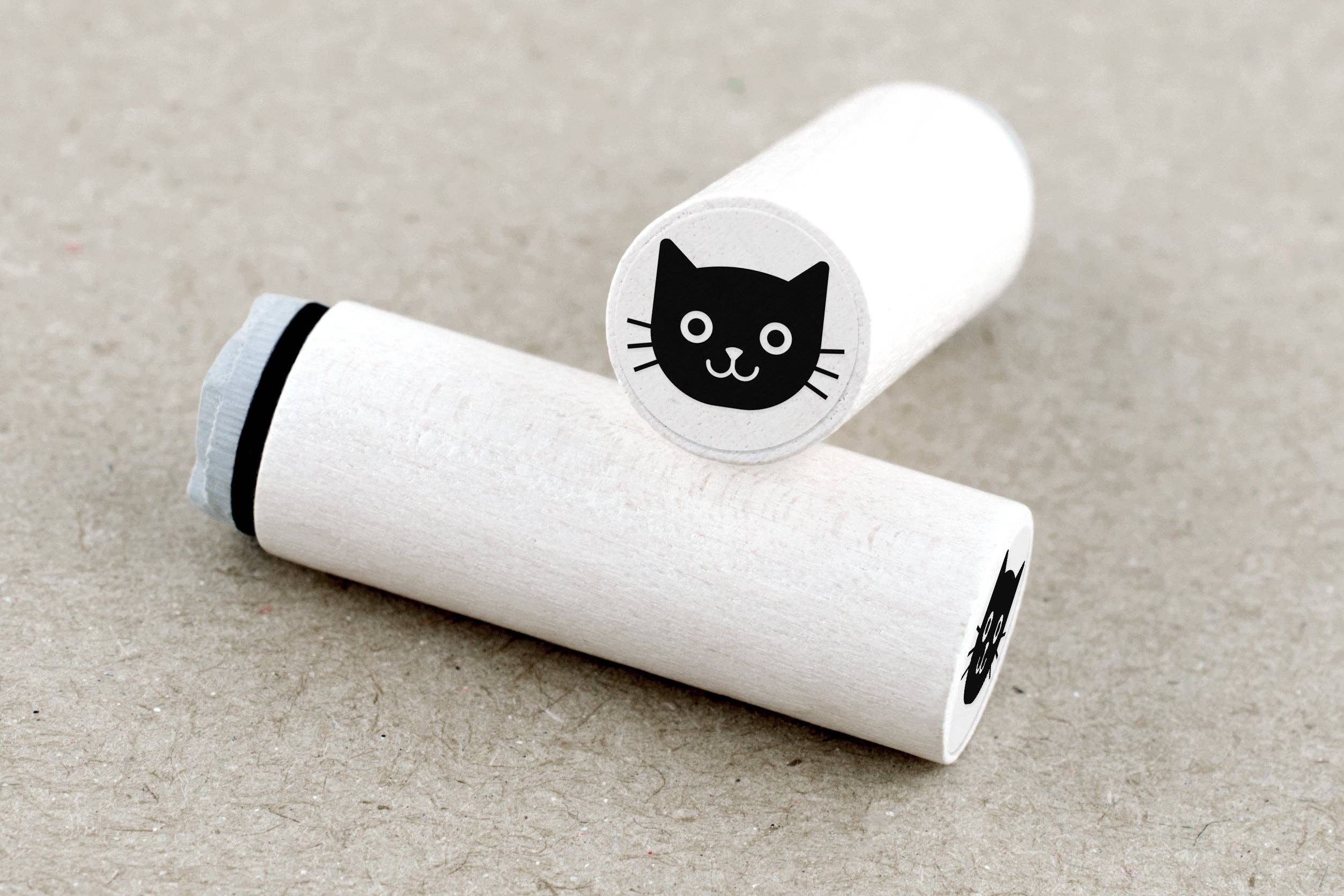 MINI RUBBER STAMP // BLACK CAT HEAD