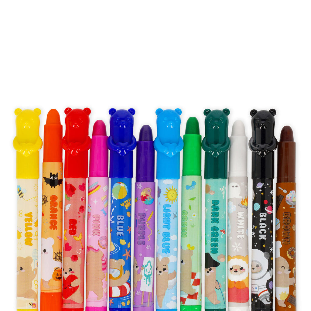 TEDDY FRIENDS TWIST-UP WAX CRAYONS