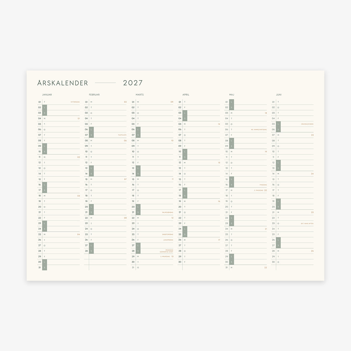 A3 KALENDER 2027