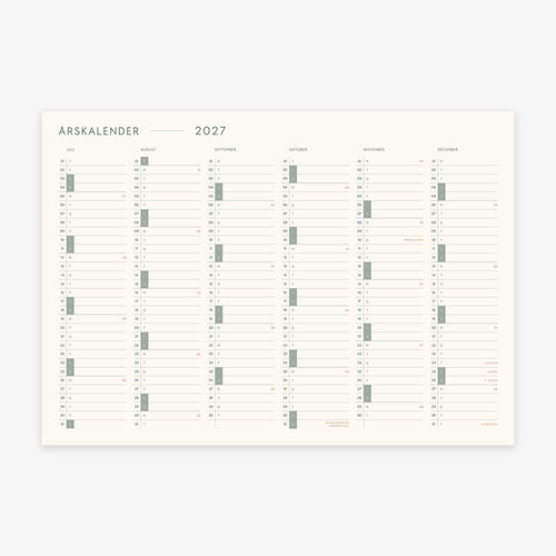 A3 KALENDER 2027 (DANISH)