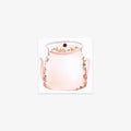 Decorative sticky note with a teapot with floral design on a white background
