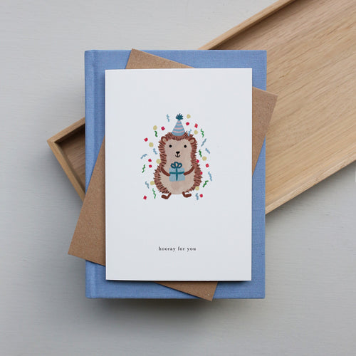 GREETING CARD // HOORAY HEDGEHOG
