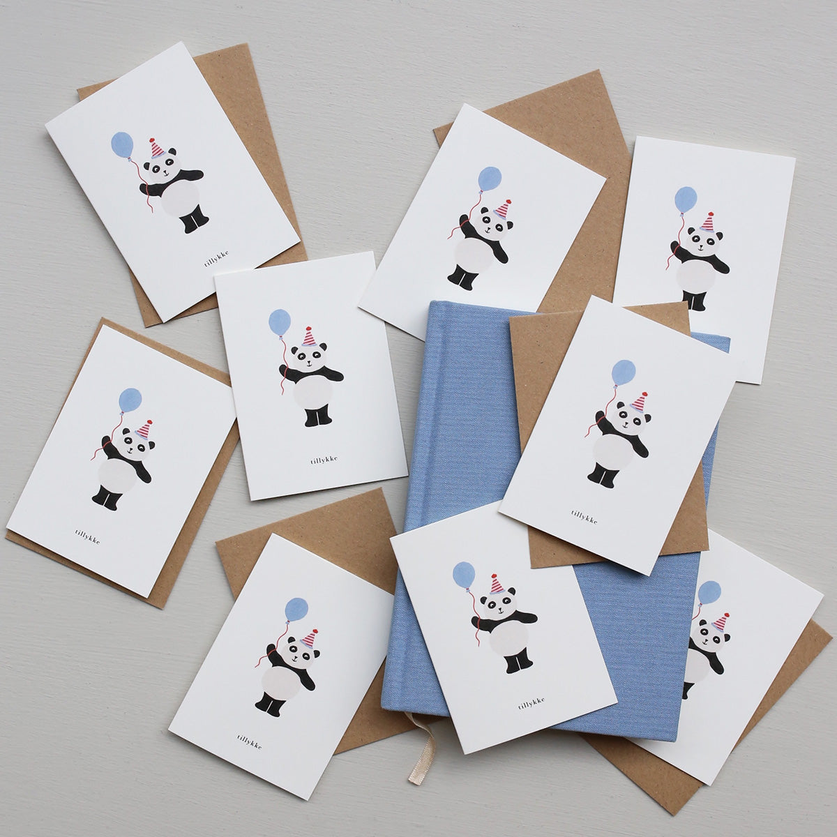 SMALL GREETING CARD // PANDA (DANISH)