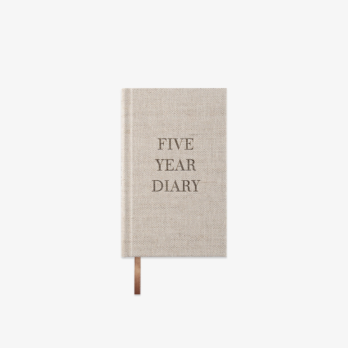Five Year Diary with a beige textured cover 