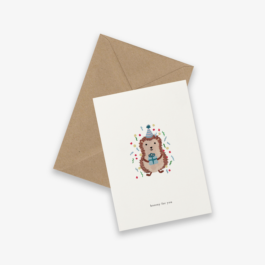 GREETING CARD // HOORAY HEDGEHOG