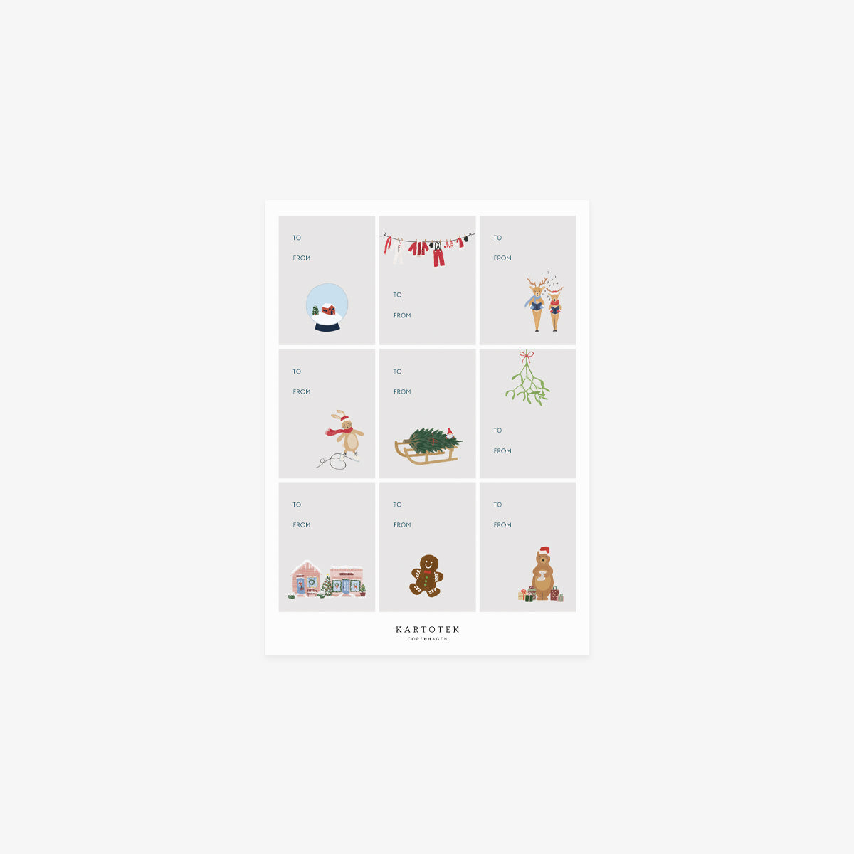 GIFT TAG STICKERS // CHRISTMAS GRID