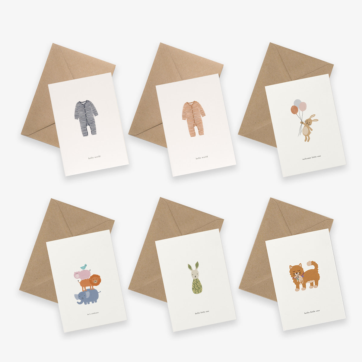 GREETING CARD BUNDLE OF 6 // HELLO BABY