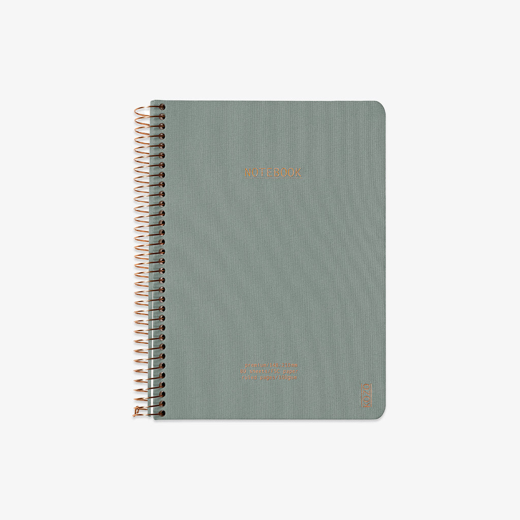 KOZO SPIRALBUNDEN NOTESBOG A5 // ALOE VERA