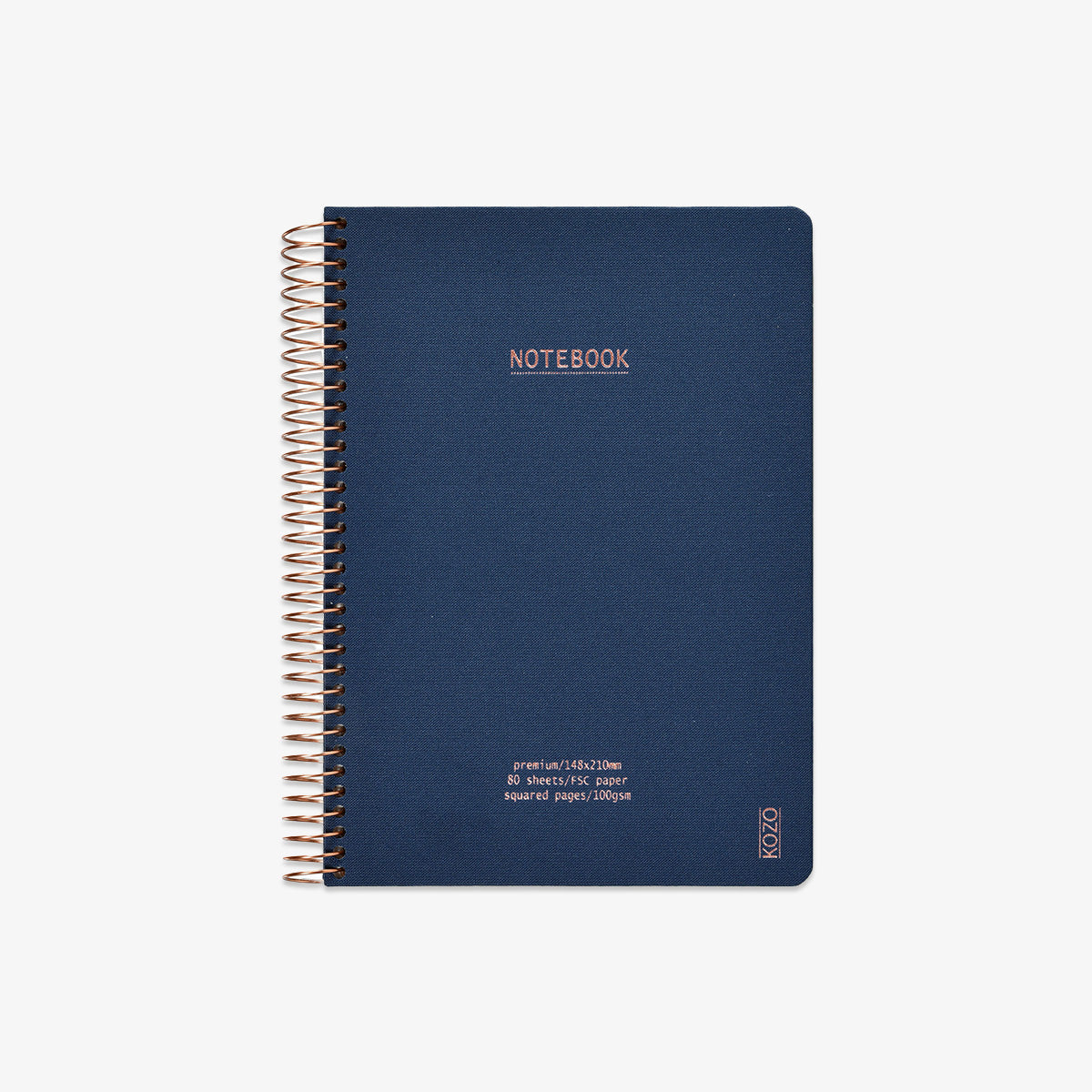 KOZO SPIRALBUNDEN NOTESBOG A5 TERN // NAVY