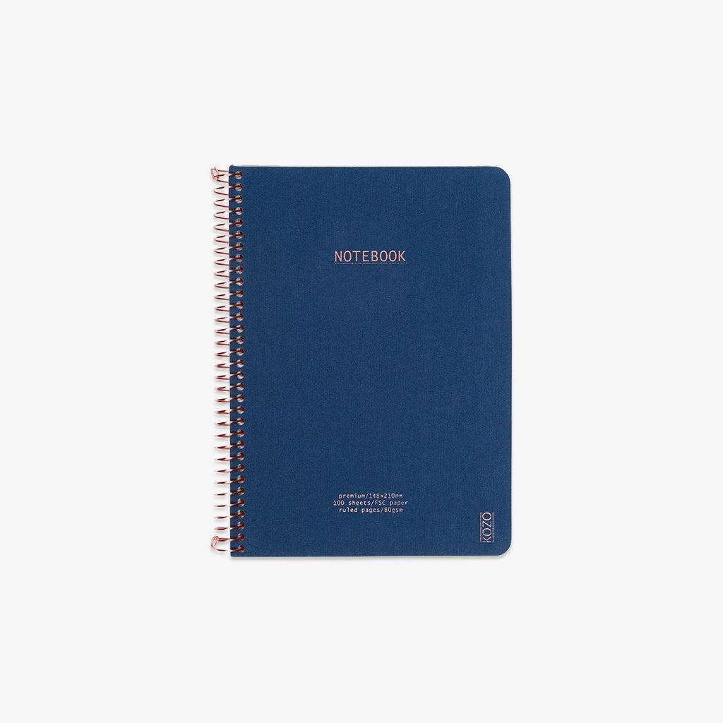 KOZO SPIRALBUNDEN NOTESBOG A5 // NAVY