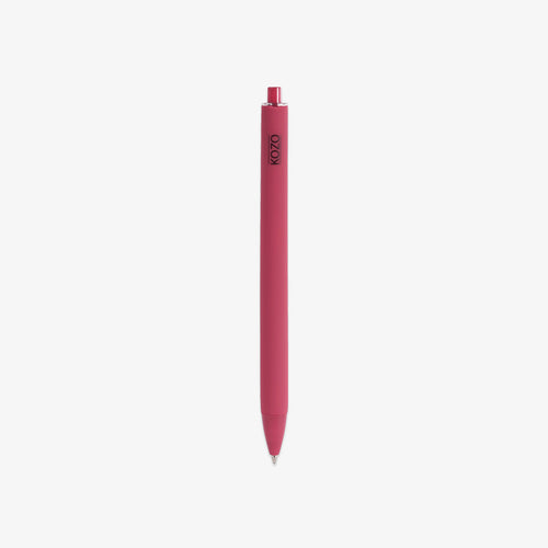 Red BALLPOINT pen with a visible brand logo on a white background