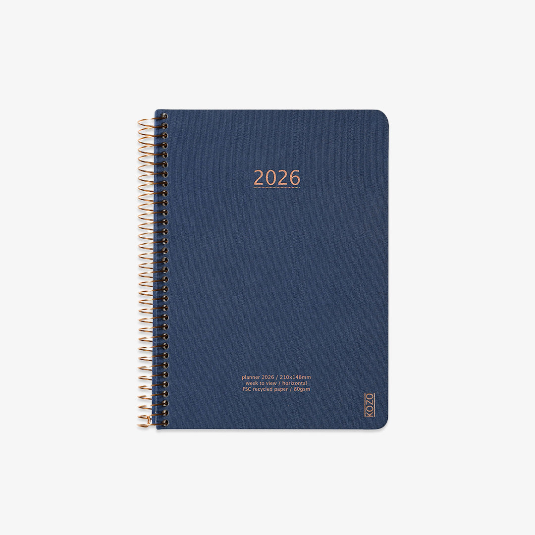 KOZO SPIRALBUNDEN KALENDER 2025 A5 // NAVY