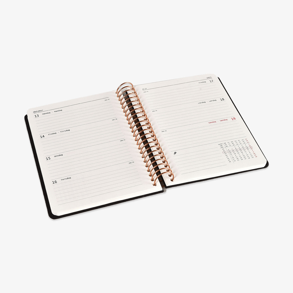 KOZO SPIRALBUNDEN KALENDER 2026 A6 // SORT