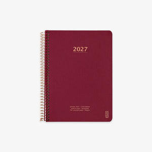KOZO SPIRAL-BOUND CALENDAR 2027 A5 (DANISH) // BERRY