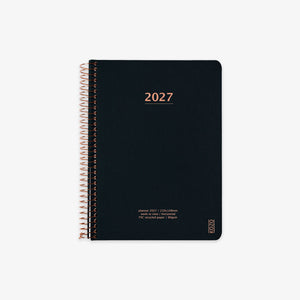 KOZO SPIRAL-BOUND CALENDAR 2027 A5 (DANISH) // BLACK