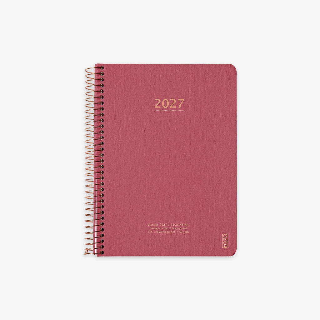 KOZO SPIRALBUNDEN KALENDER 2027 A5 // GUAVA PINK