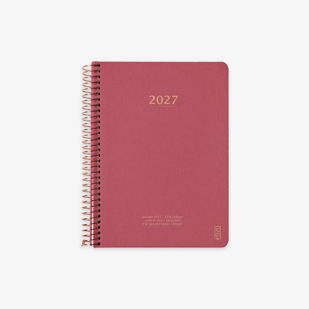 KOZO SPIRALBUNDEN KALENDER 2027 A5 // GUAVA PINK