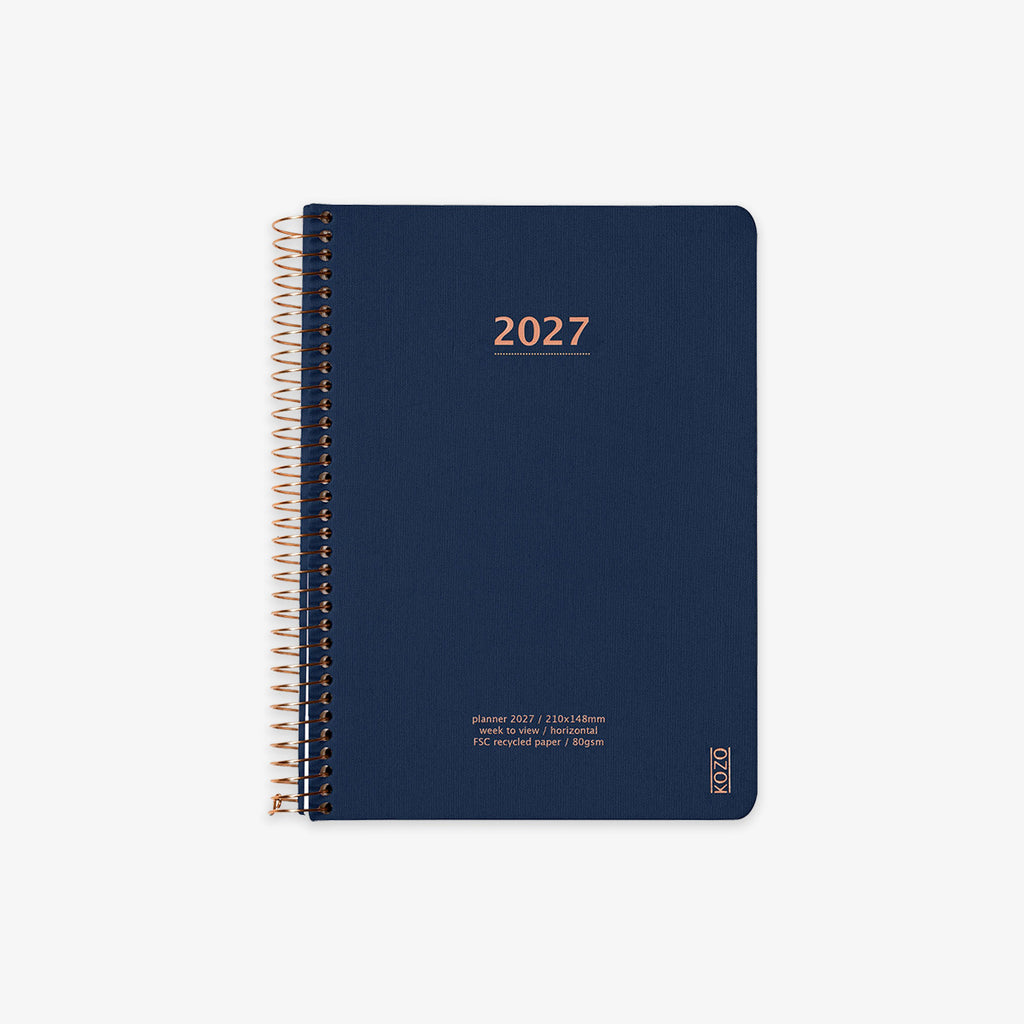 KOZO SPIRALBUNDEN KALENDER 2027 A5 // NAVY