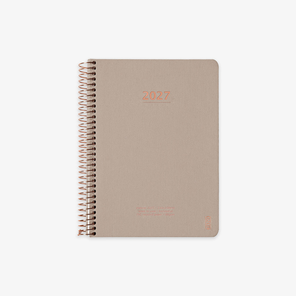 KOZO SPIRALBUNDEN KALENDER 2027 A5 // SAND