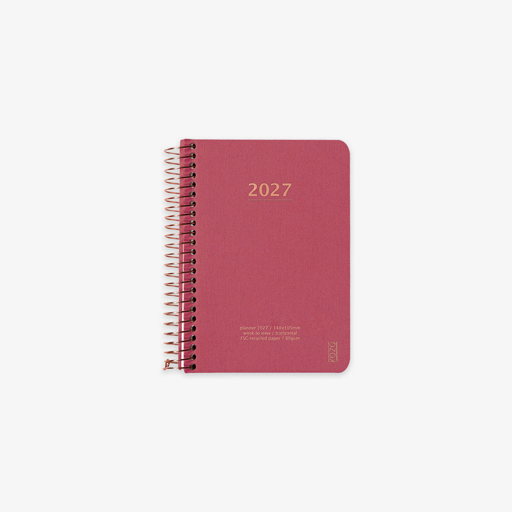 KOZO SPIRALBUNDEN KALENDER 2027 A6 // GUAVA PINK