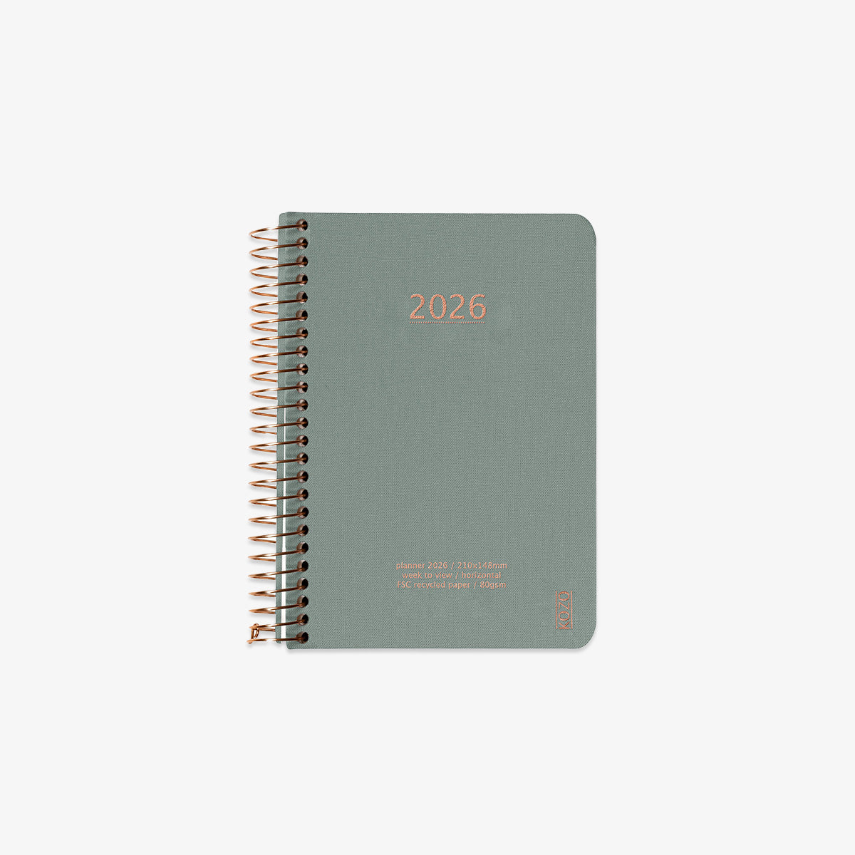 KOZO SPIRALBUNDEN KALENDER 2026 A6 // ALOE VERA