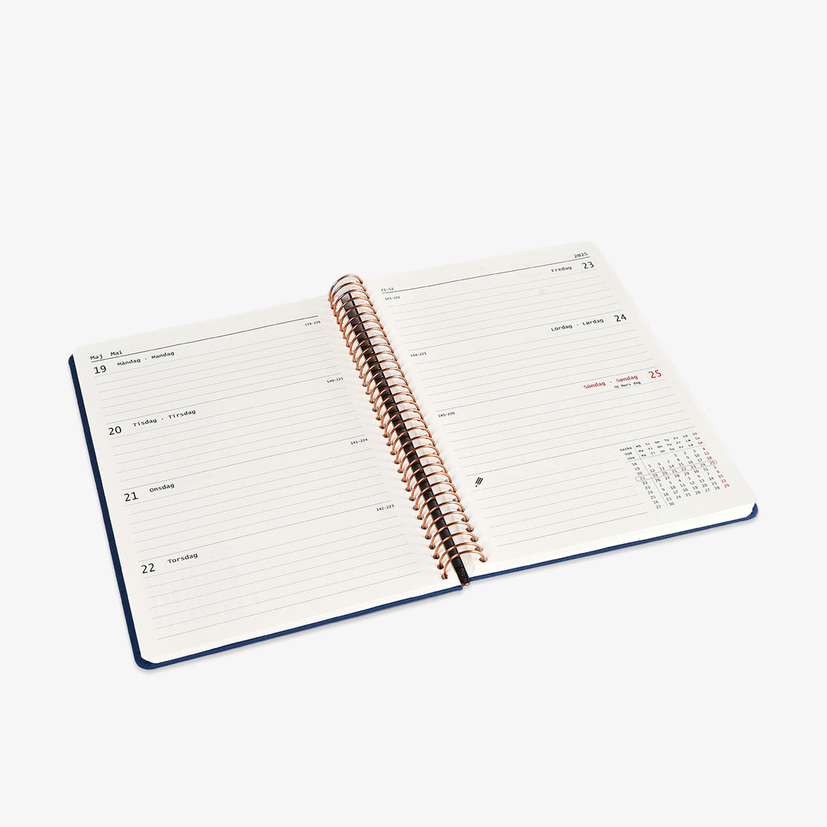 KOZO SPIRAL-BOUND CALENDAR 2027 A5 (DANISH) // BERRY