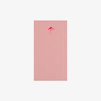 Pink notebook with a palm tree logo on a white background