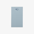 Light blue notepad with a bird illustration on a white background