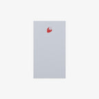 light blue notepad with a pink strawberry on a white background