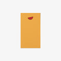 Yellow notebook with a red watermelon design on a white background