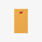 Yellow notebook with a red watermelon design on a white background