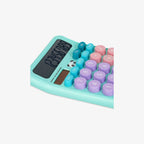 Colorful calculator with a panda design on a light gray background