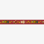 Decorative strip with teddy bears and stars on a red background